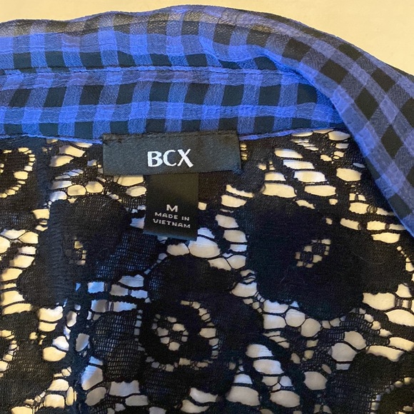 Sheer crop plaid blouse - Picture 2 of 7